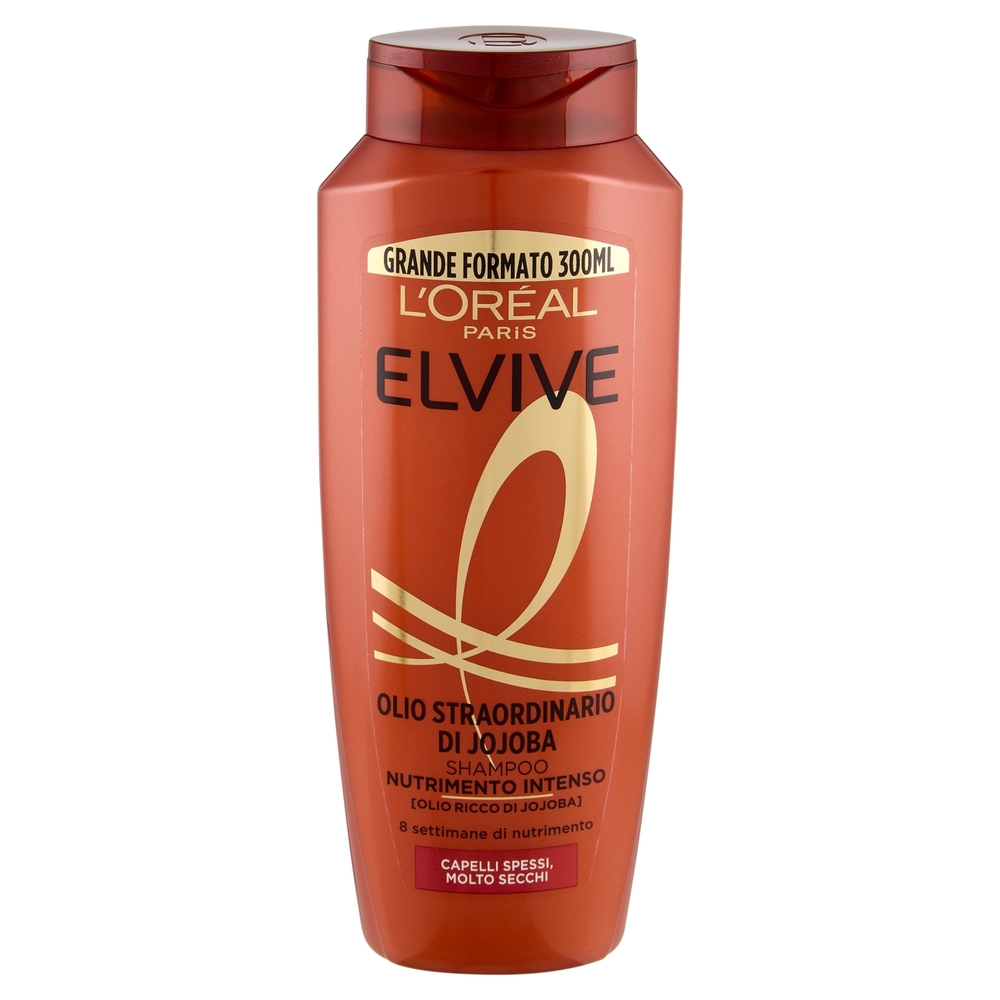 Elvive Olio Straordinario di Jojoba Shampoo Nutrimento Intenso, per Capelli Molto Secchi, 300 ml